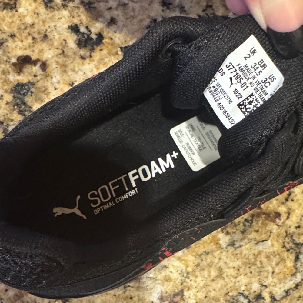 Puma Kids Black and Red Sneakers - Picture 2 of 5